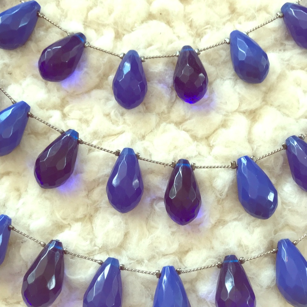 Royal Blue Teardrop Statement Necklace